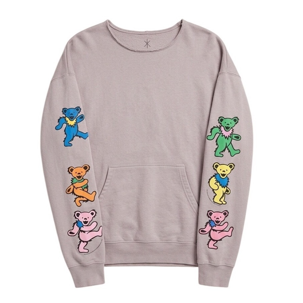 Life Clothing Co Grateful Dead Dancing Bears Sweatshirt XXL Purplish Grey‎ Relax